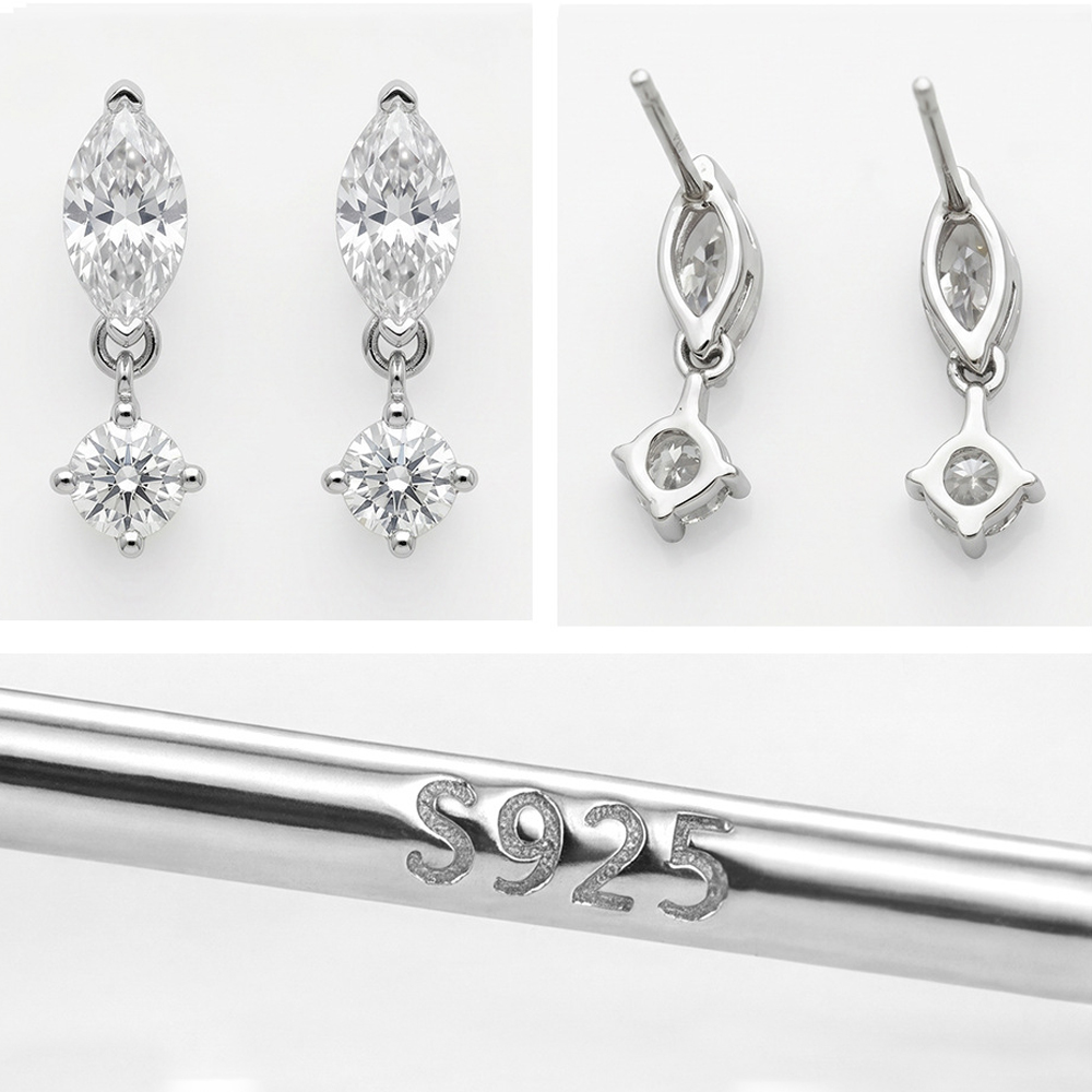 0,5 Karat ve 1 Karat, Tam Mois - Moissanite Stud Earrings Round Cut 1Ct incelemesi ve fiyatı