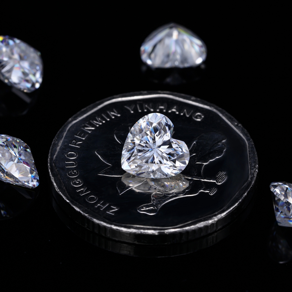 Eme jewe Kalp Kesim Mozanit Ge - Gra Certificate Loose Moissanite Stone incelemesi ve fiyatı