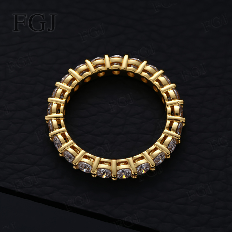 925 Ayar Gümüş Kadın Yüzüğü, M - Moissanite Eternity Band Ring Stackable incelemesi ve fiyatı