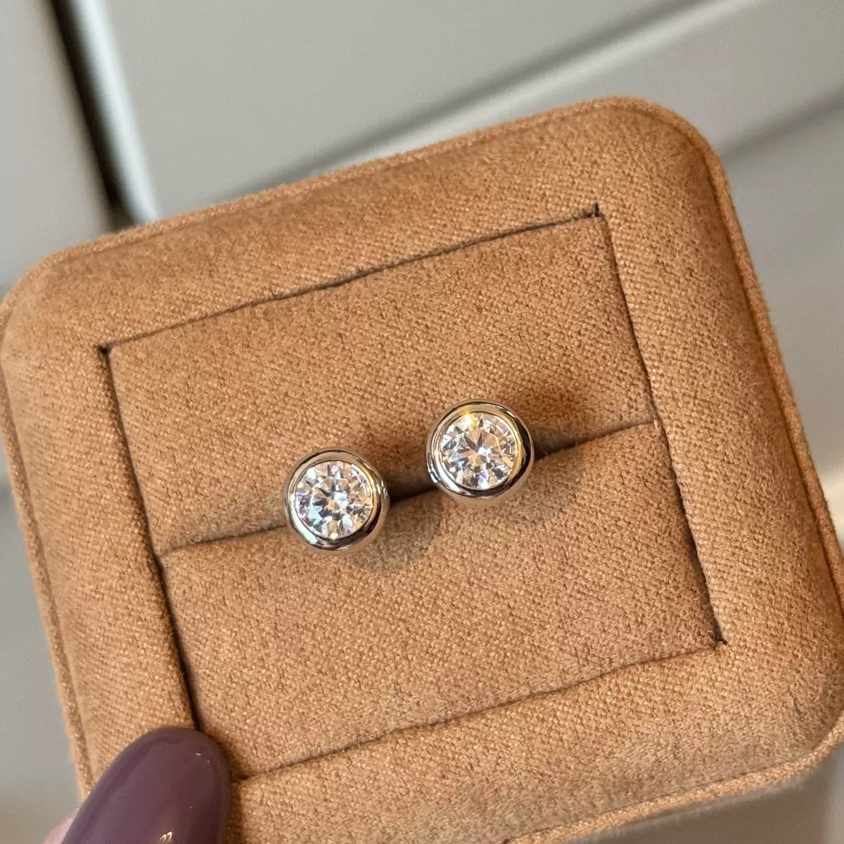 1 Karat Moissanite Taşlı Küpe, - Moissanite Stud Earrings Round Cut 1Ct incelemesi ve fiyatı