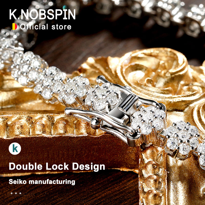 KNOBSPIN D VVS1 Mozanit tenis  - Moissanite Tennis Bracelet 925 Sterling incelemesi ve fiyatı