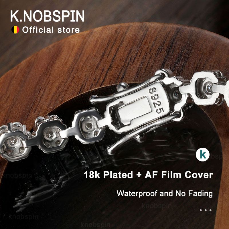 KNOBSPIN D VVS1 Mozanit tenis  - Moissanite Tennis Bracelet 925 Sterling incelemesi ve fiyatı