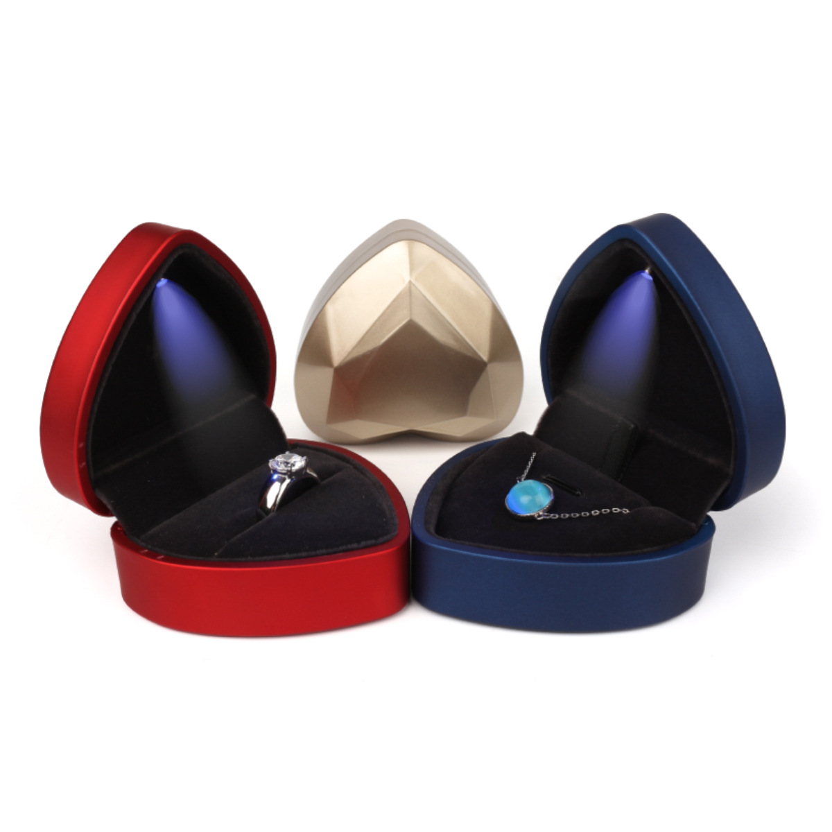 Yaratıcı Yüzük Kutusu Kalp Şek - Velvet Ring Box Led Light Proposal incelemesi ve fiyatı