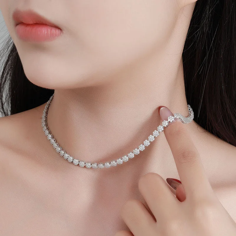 GRA Sertifikalı 4.5mm Çiçek Ta - Moissanite Tennis Bracelet 925 Sterling incelemesi ve fiyatı