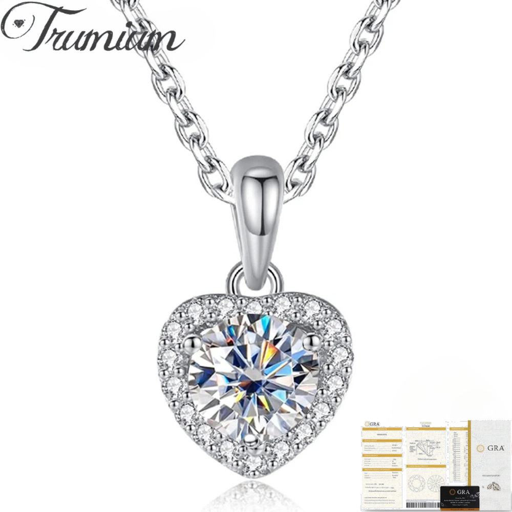 Trumium 1CT Mozanit Kolye Kadı - Moissanite Pendant Necklace Solitaire incelemesi ve fiyatı