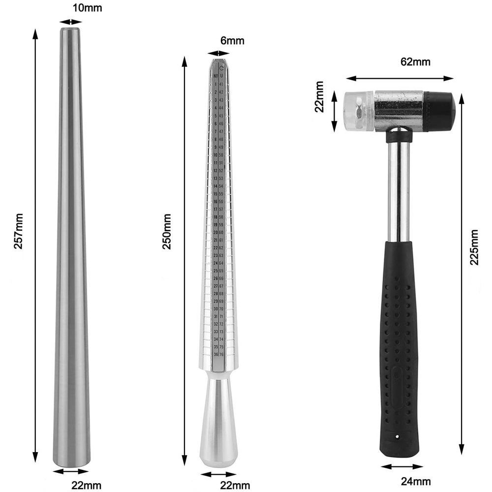 Abd İngiltere yüzük Sizer ölçm - Ring Sizer Measuring Tool Mandrel Set incelemesi ve fiyatı