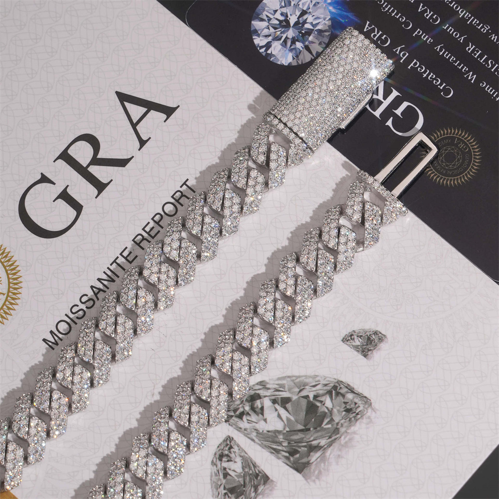 12 mm Icedminer S925 Moissanit - Moissanite Cuban Link Chain Iced Out incelemesi ve fiyatı