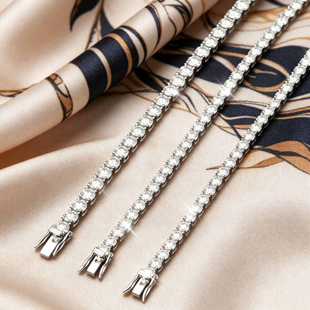 925 Ayar Gümüş Yuvarlak Kesim  - Moissanite Tennis Bracelet 925 Sterling incelemesi ve fiyatı