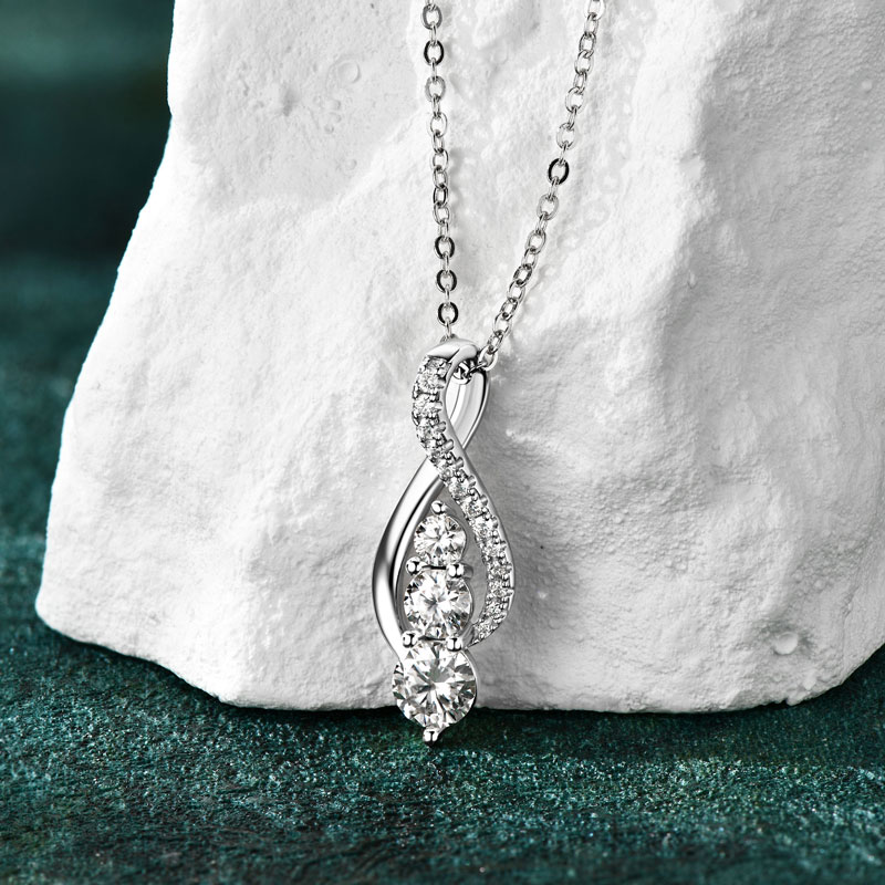 Anziw 925 Ayar Gümüş Moda Tüm  - Moissanite Pendant Necklace Solitaire incelemesi ve fiyatı