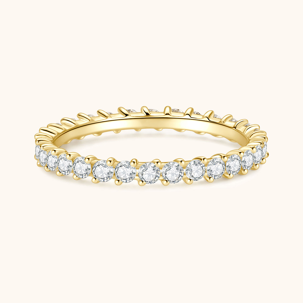 Sweetrain 2mm Tüm Mozanit Yüzü - Moissanite Eternity Band Ring Stackable incelemesi ve fiyatı
