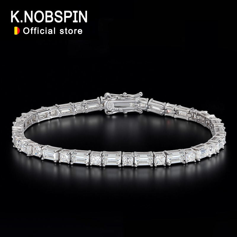 KNOBSPIN Zümrüt/Ascher Kesim M - Moissanite Tennis Bracelet 925 Sterling incelemesi ve fiyatı