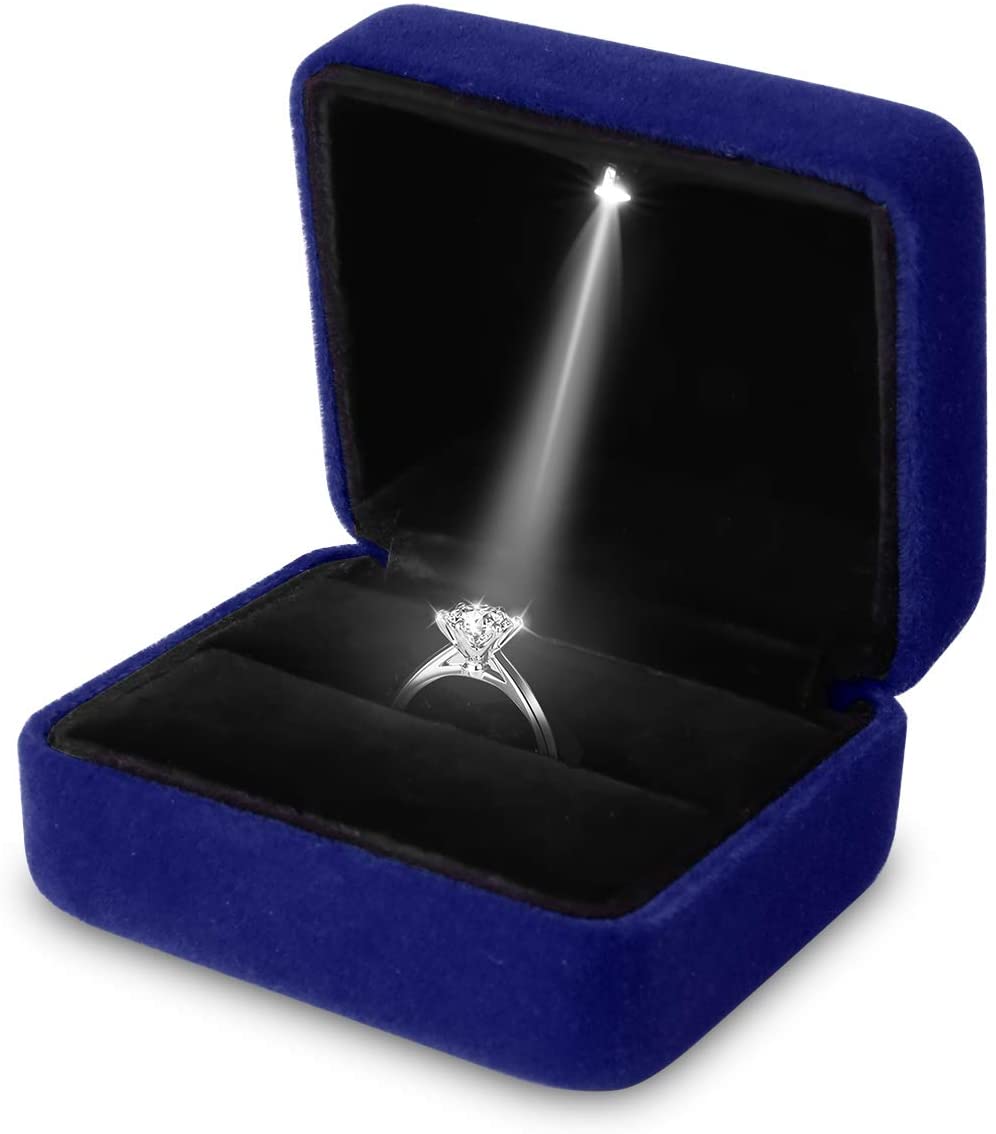 Kadife LED Işık Yüzük Kutusu K - Velvet Ring Box Led Light Proposal incelemesi ve fiyatı