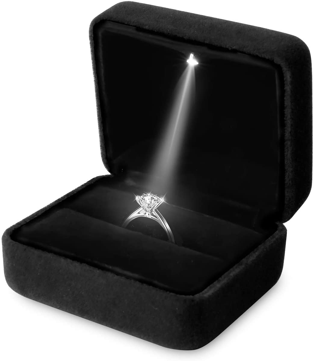 Kadife LED Işık Yüzük Kutusu K - Velvet Ring Box Led Light Proposal incelemesi ve fiyatı