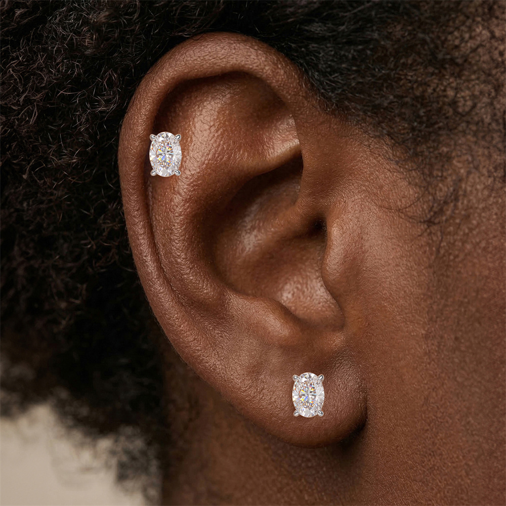 KOJ 1PC S925 Gümüş, Marquise K - Moissanite Stud Earrings Round Cut 1Ct incelemesi ve fiyatı
