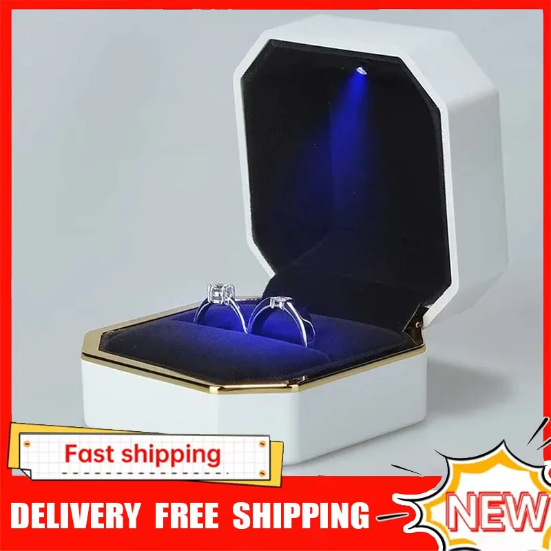 Yeni 1 adet lüks yüzük kutusu  - Velvet Ring Box Led Light Proposal incelemesi ve fiyatı