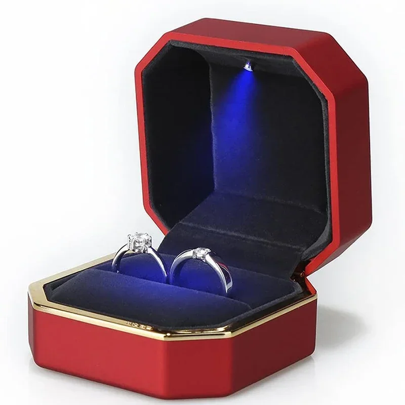 Yeni 1 adet lüks yüzük kutusu  - Velvet Ring Box Led Light Proposal incelemesi ve fiyatı