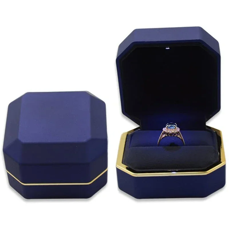 Yeni 1 adet lüks yüzük kutusu  - Velvet Ring Box Led Light Proposal incelemesi ve fiyatı