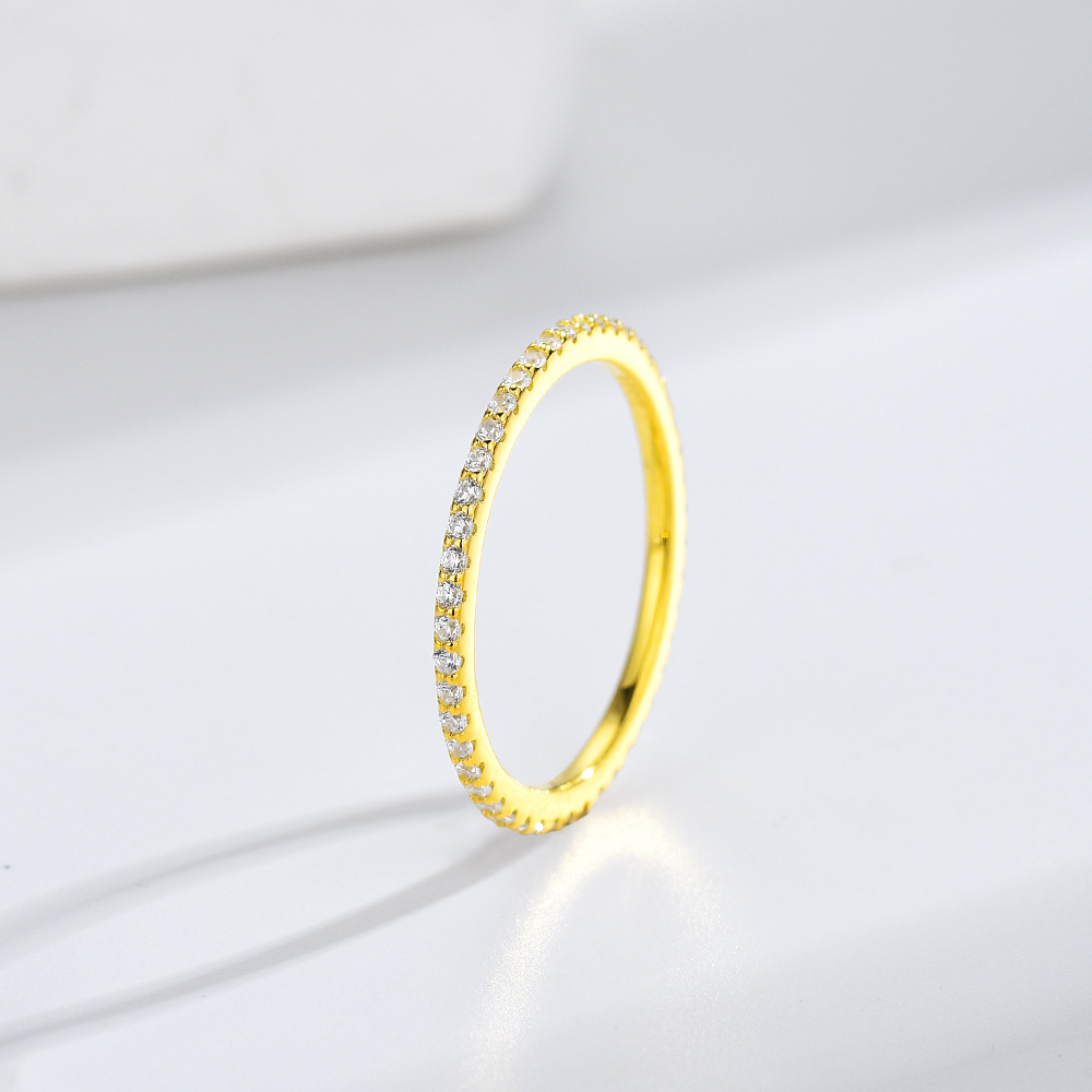 Kadınlar için İstiflenebilir S - Moissanite Eternity Band Ring Stackable incelemesi ve fiyatı