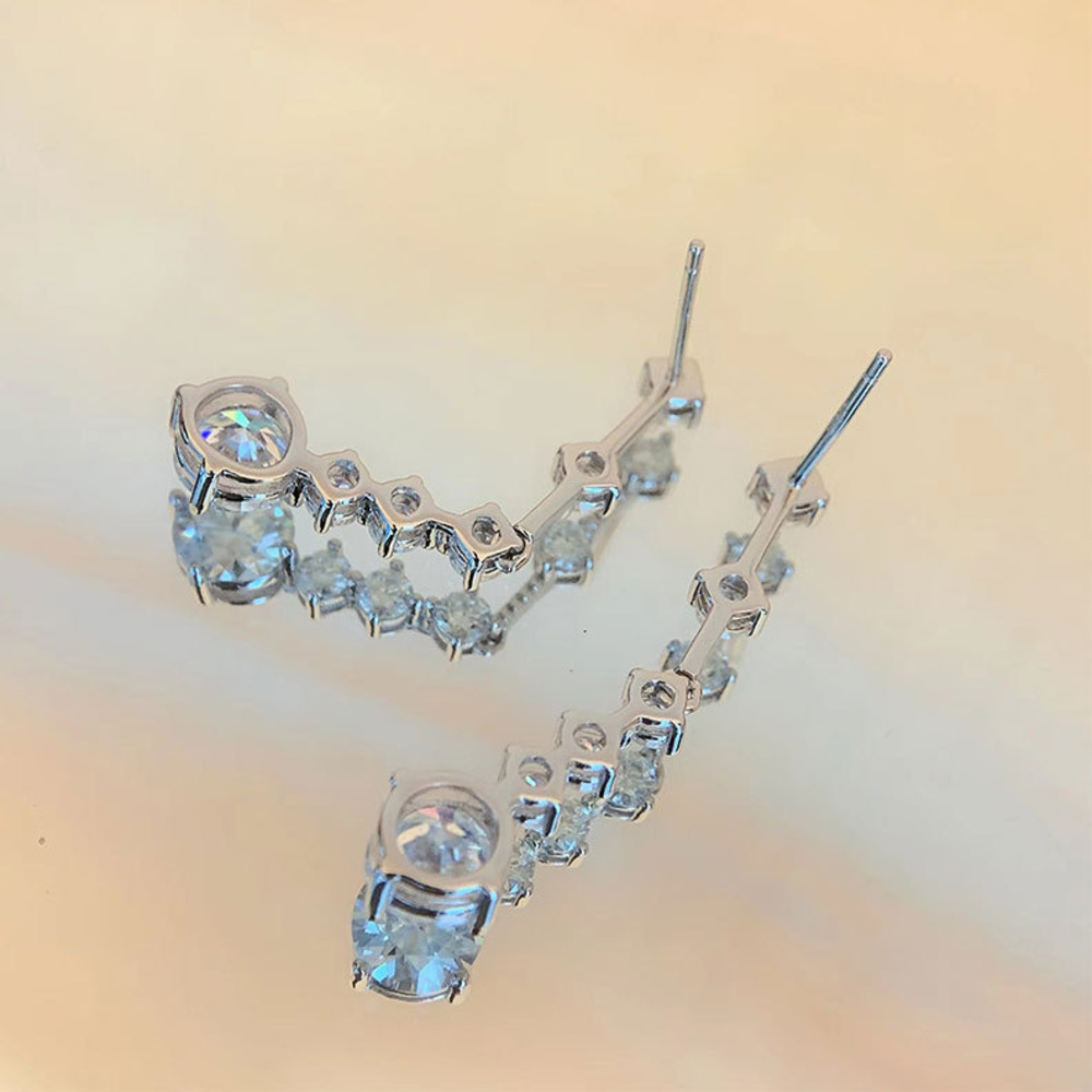 925 Ayar Gümüş, 1 Karat Yuvarl - Moissanite Stud Earrings Round Cut 1Ct incelemesi ve fiyatı