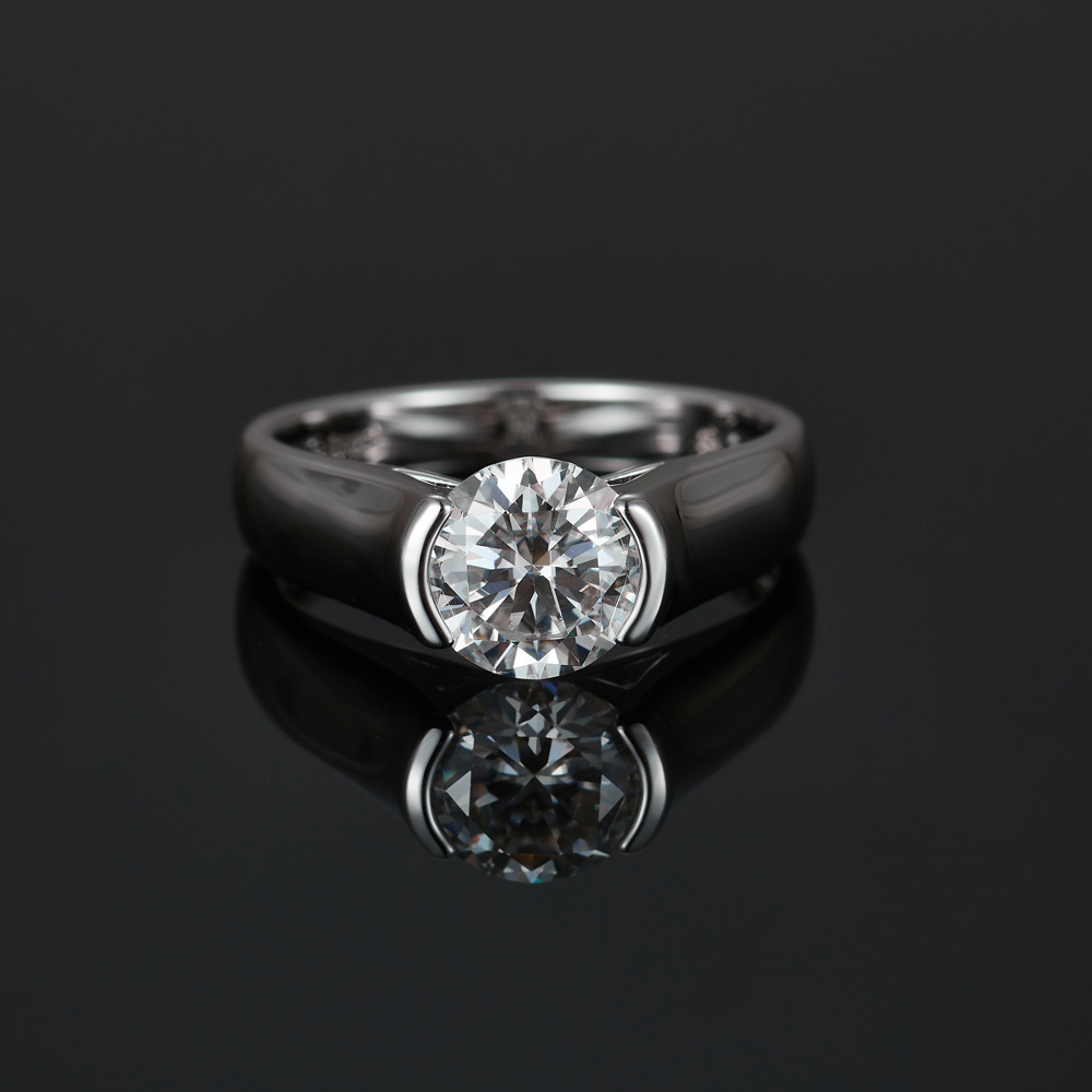2 Karat Yuvarlak D Renk VVS1 M - Moissanite Engagement Ring 2 Carat D Vvs1 incelemesi ve fiyatı