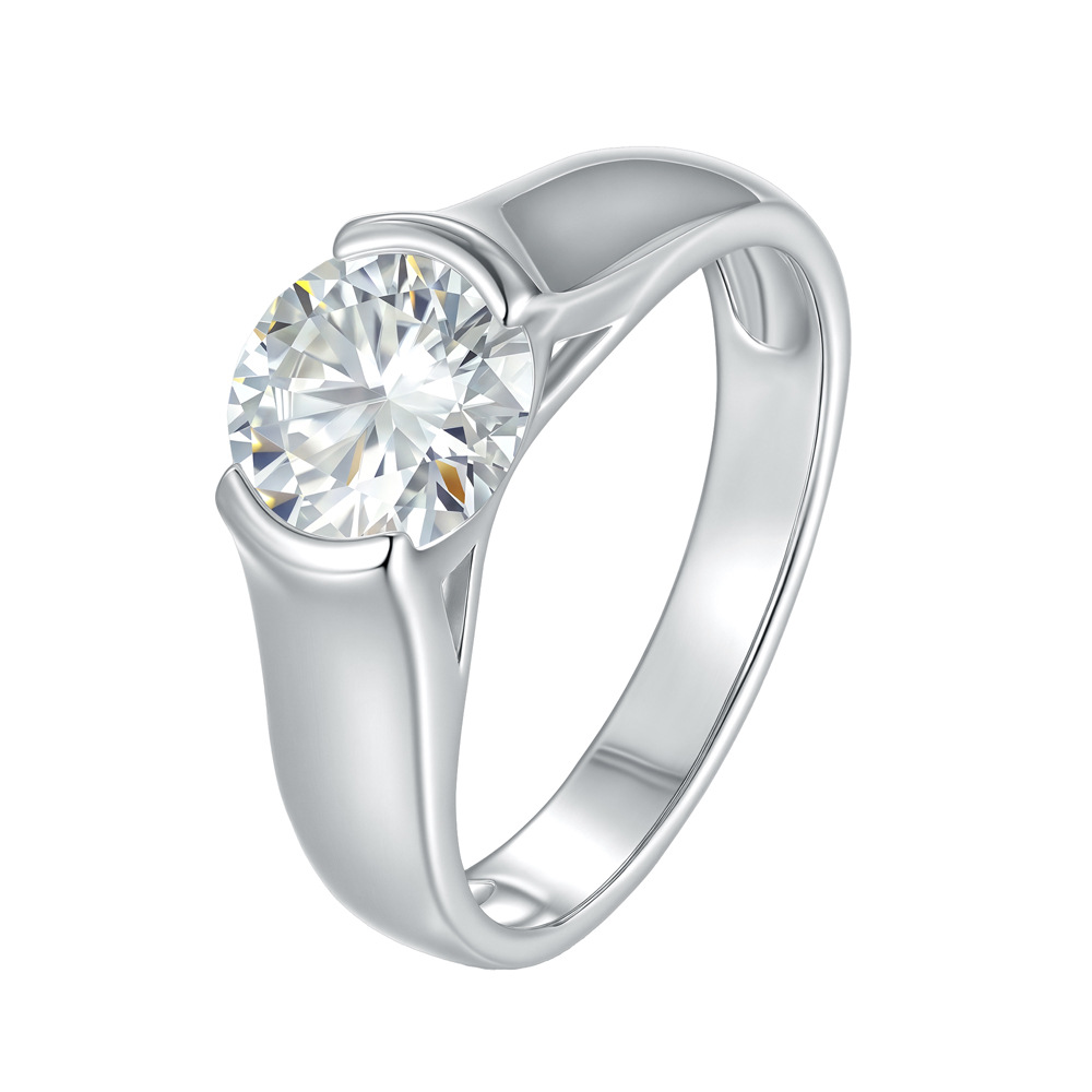 2 Karat Yuvarlak D Renk VVS1 M - Moissanite Engagement Ring 2 Carat D Vvs1 incelemesi ve fiyatı
