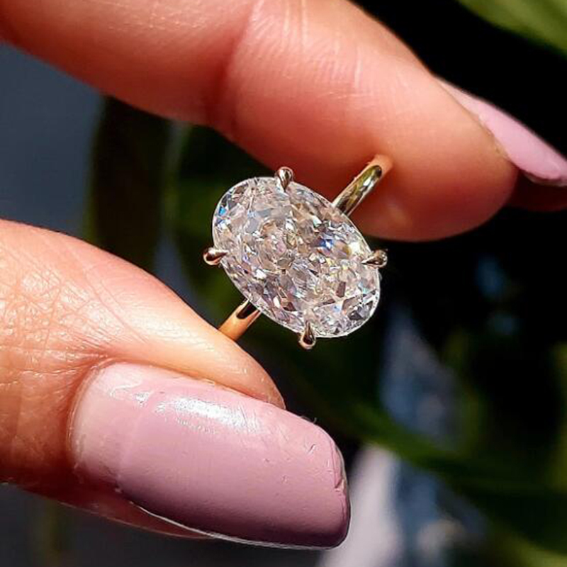 Oval Kesim 925 Ayar Gümüş 1-3  - Lab Grown Diamond Ring 14K Gold incelemesi ve fiyatı
