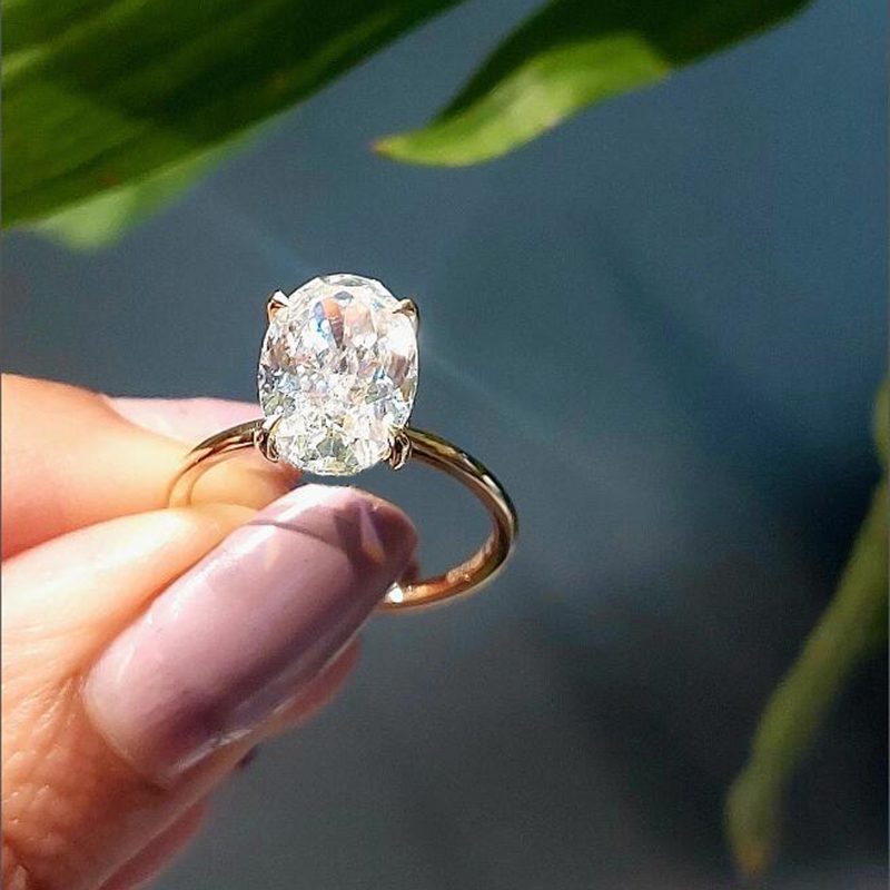 Oval Kesim 925 Ayar Gümüş 1-3  - Lab Grown Diamond Ring 14K Gold incelemesi ve fiyatı