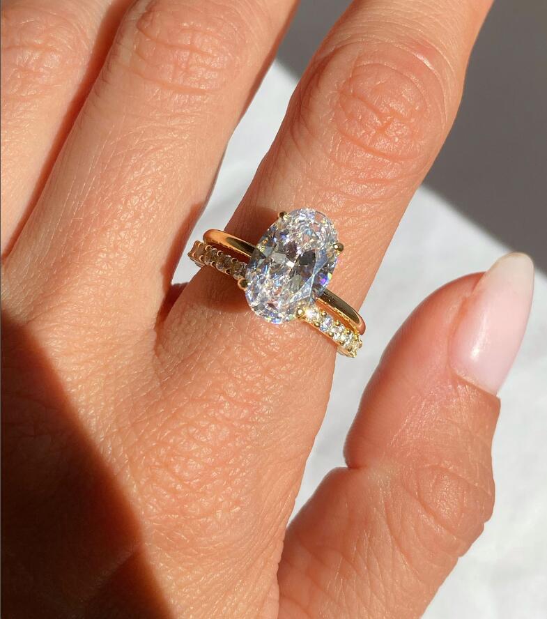 Oval Kesim 925 Ayar Gümüş 1-3  - Lab Grown Diamond Ring 14K Gold incelemesi ve fiyatı