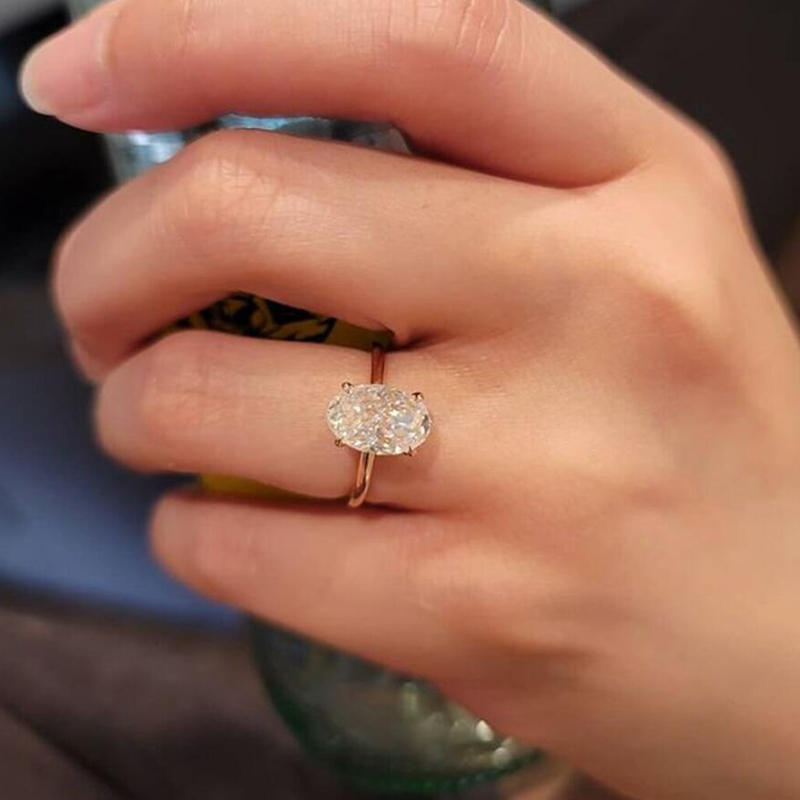 Oval Kesim 925 Ayar Gümüş 1-3  - Lab Grown Diamond Ring 14K Gold incelemesi ve fiyatı
