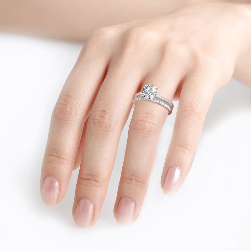 ANZIW 2 Karat Tüm Mozanit Yüzü - Moissanite Eternity Band Ring Stackable incelemesi ve fiyatı