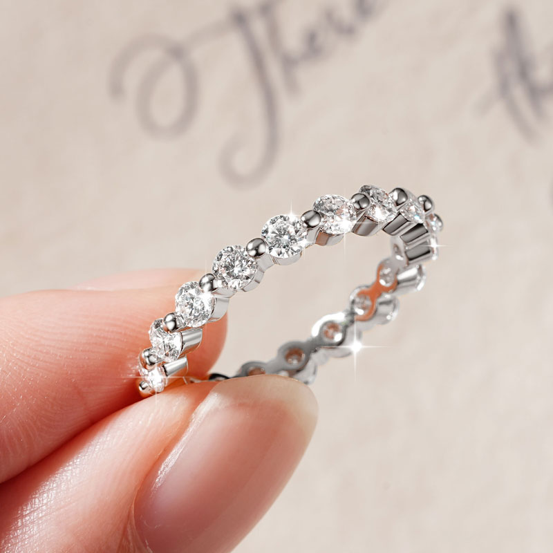 Abestecom D Renk 14 K Altın Do - Moissanite Eternity Band Ring Stackable incelemesi ve fiyatı