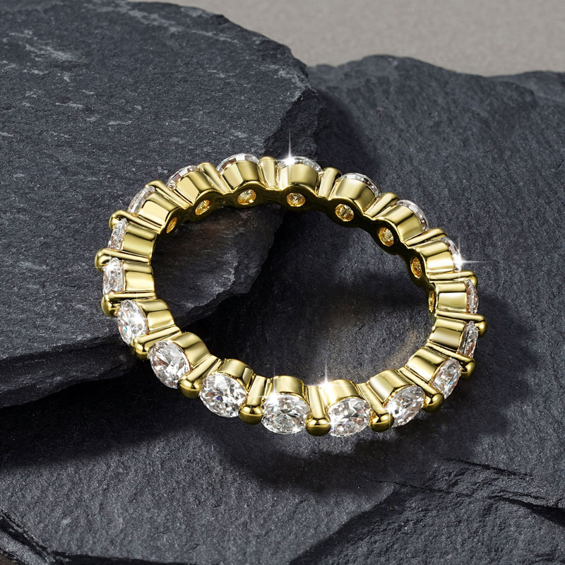 Abestecom D Renk 14 K Altın Do - Moissanite Eternity Band Ring Stackable incelemesi ve fiyatı