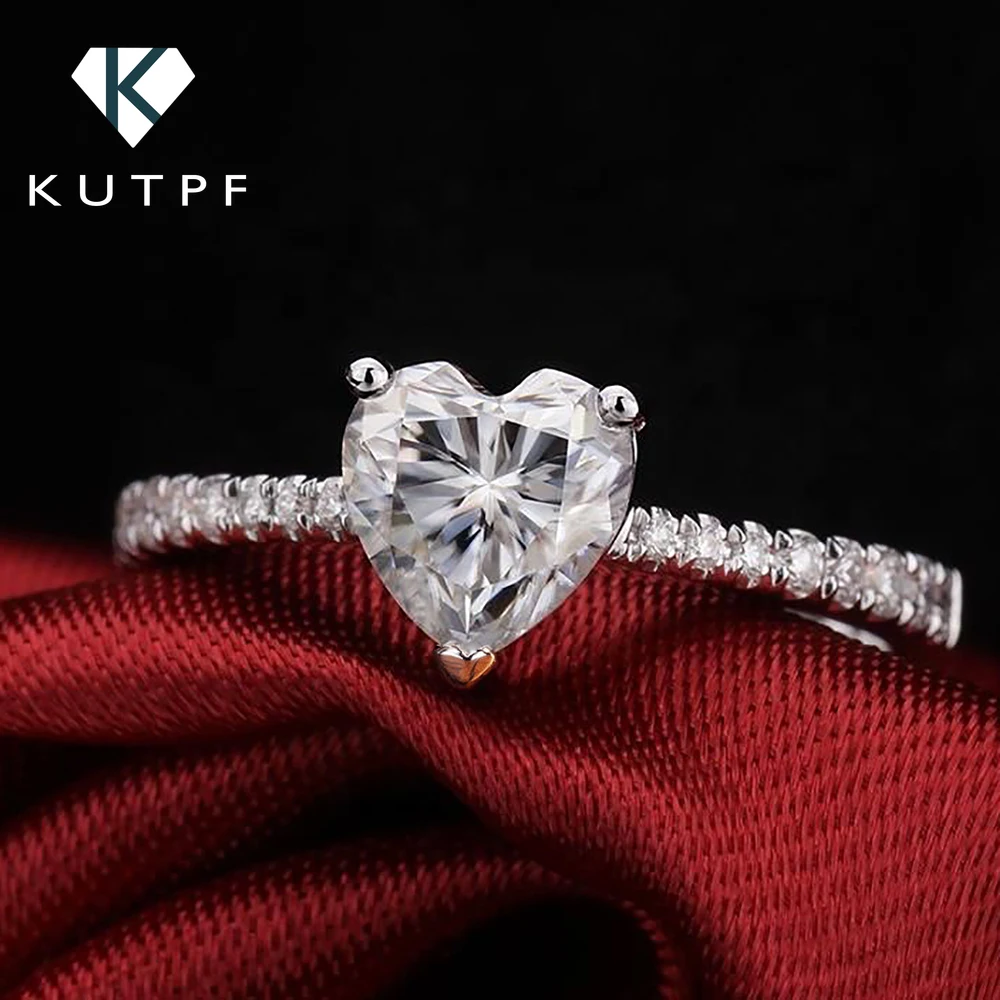 1/2 karat Kalp Kesim Mozanit A - Moissanite Engagement Ring 2 Carat D Vvs1 incelemesi ve fiyatı
