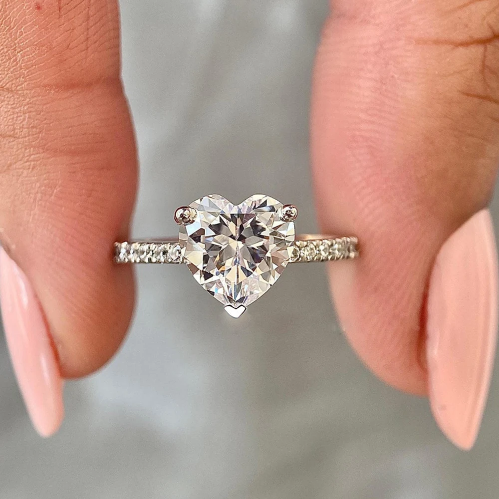 1/2 karat Kalp Kesim Mozanit A - Moissanite Engagement Ring 2 Carat D Vvs1 incelemesi ve fiyatı