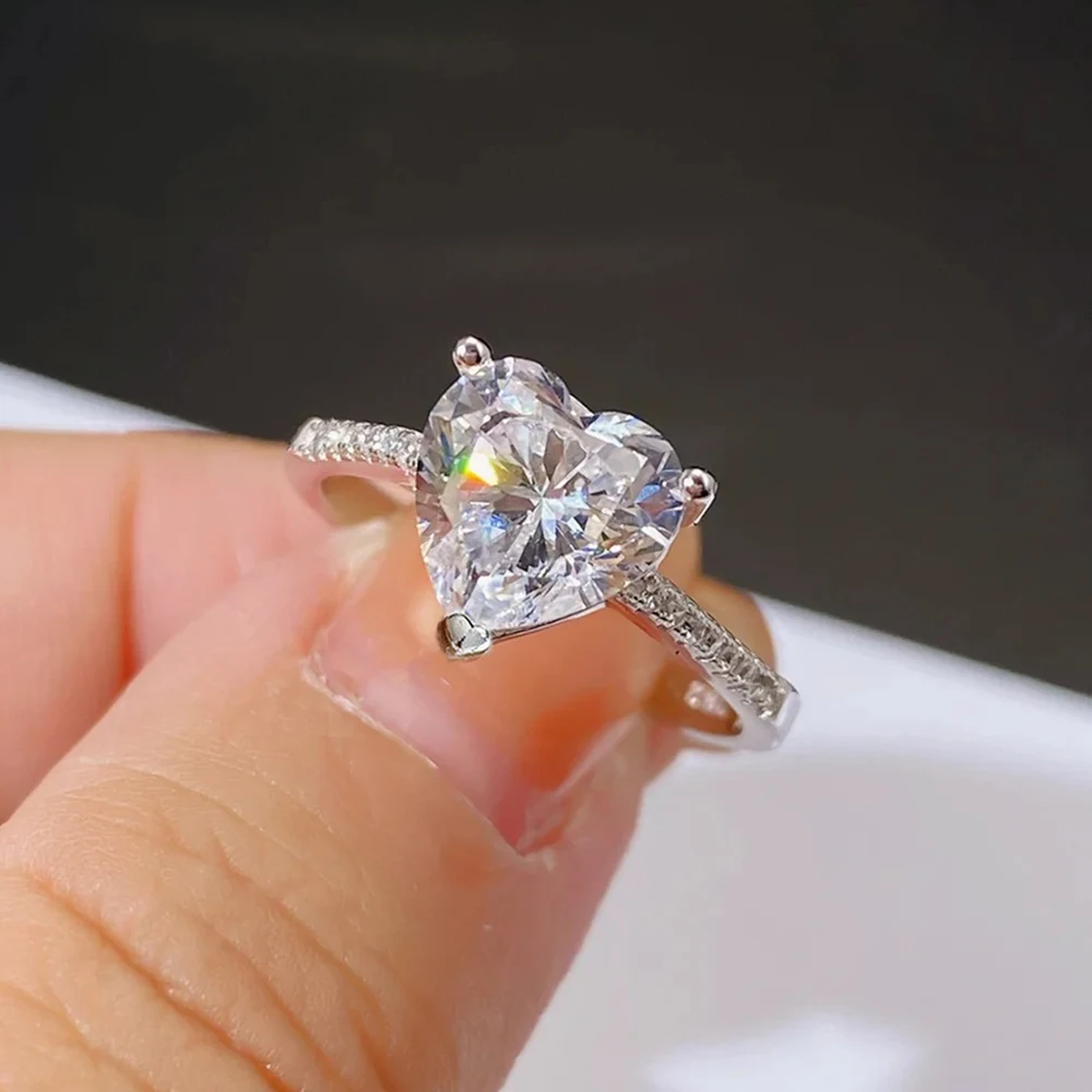 1/2 karat Kalp Kesim Mozanit A - Moissanite Engagement Ring 2 Carat D Vvs1 incelemesi ve fiyatı