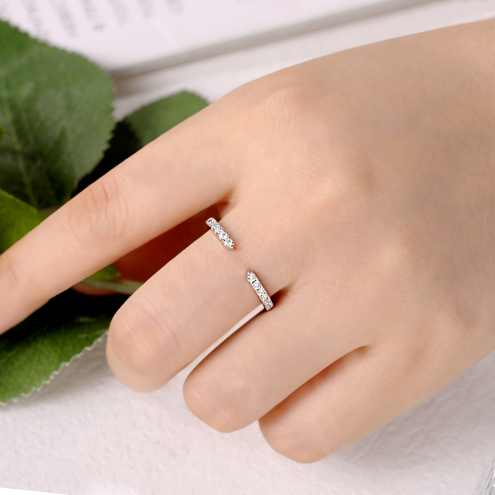 M-JAJA Istiflenebilir Mozanit  - Moissanite Eternity Band Ring Stackable incelemesi ve fiyatı