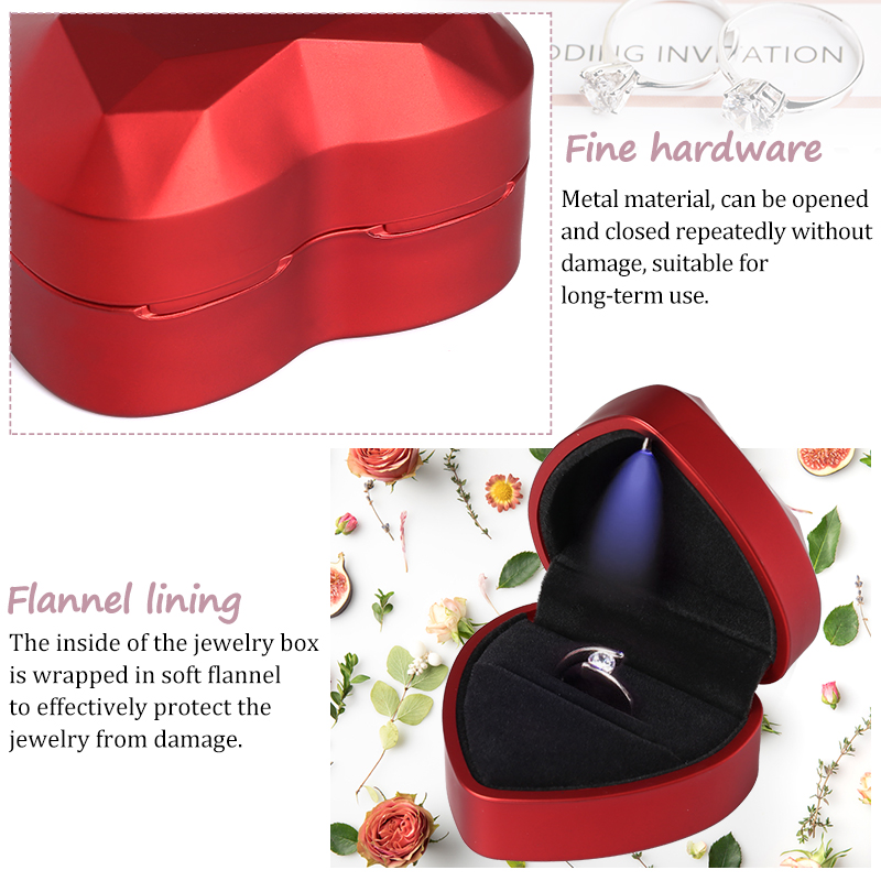 Kalp Kare Şekilli LED Işık Yüz - Velvet Ring Box Led Light Proposal incelemesi ve fiyatı