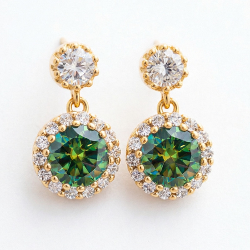 Jellystory S925 Ayar Gümüş Moz - Moissanite Stud Earrings Round Cut 1Ct incelemesi ve fiyatı
