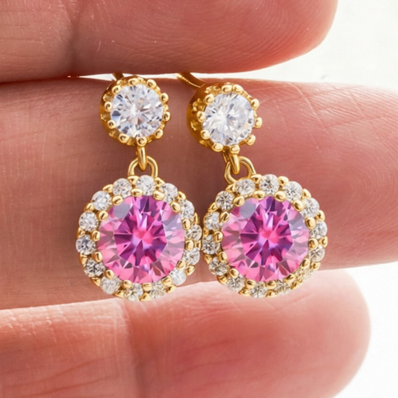 Jellystory S925 Ayar Gümüş Moz - Moissanite Stud Earrings Round Cut 1Ct incelemesi ve fiyatı