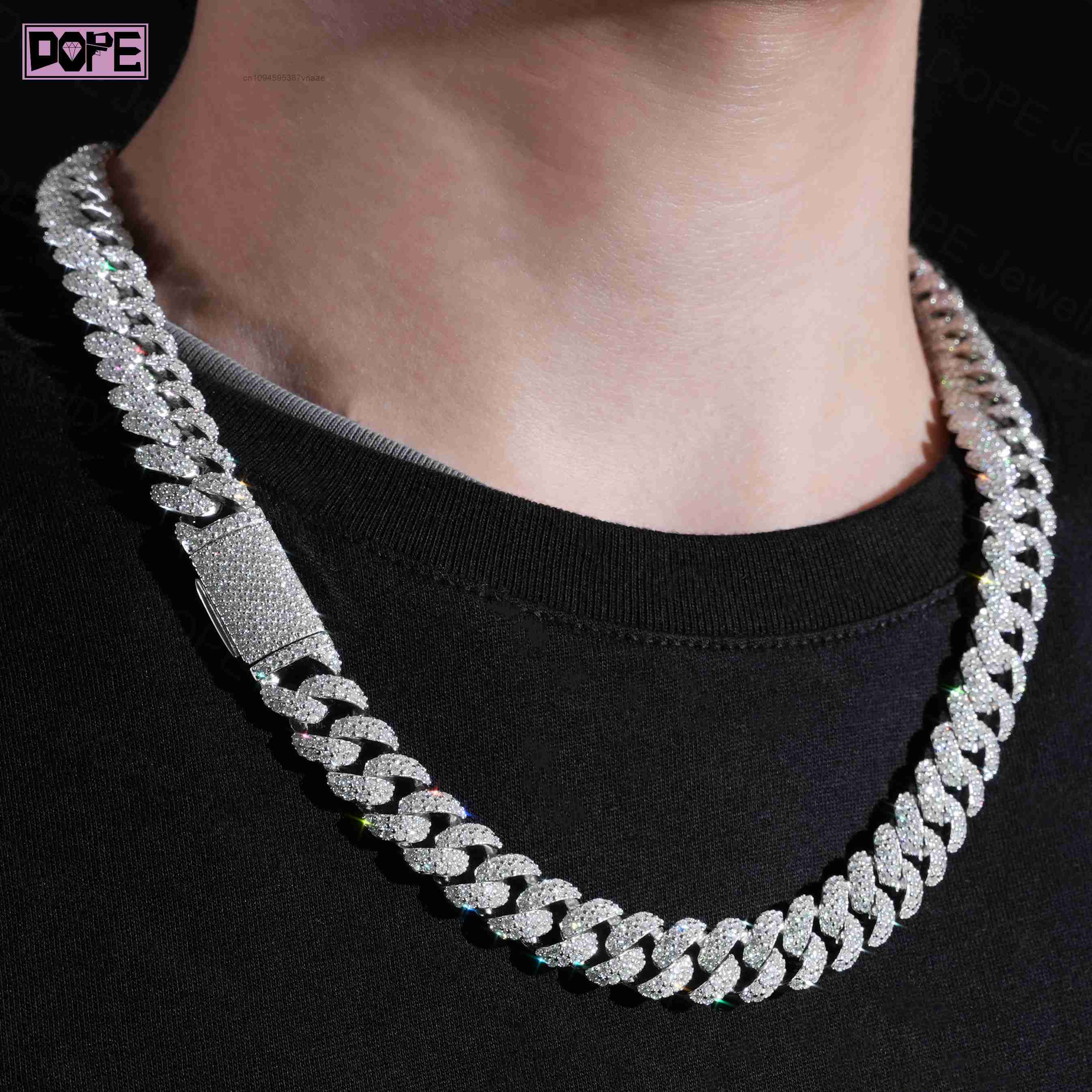12mm Vvs Iced Out Moissanite K - Moissanite Cuban Link Chain Iced Out incelemesi ve fiyatı