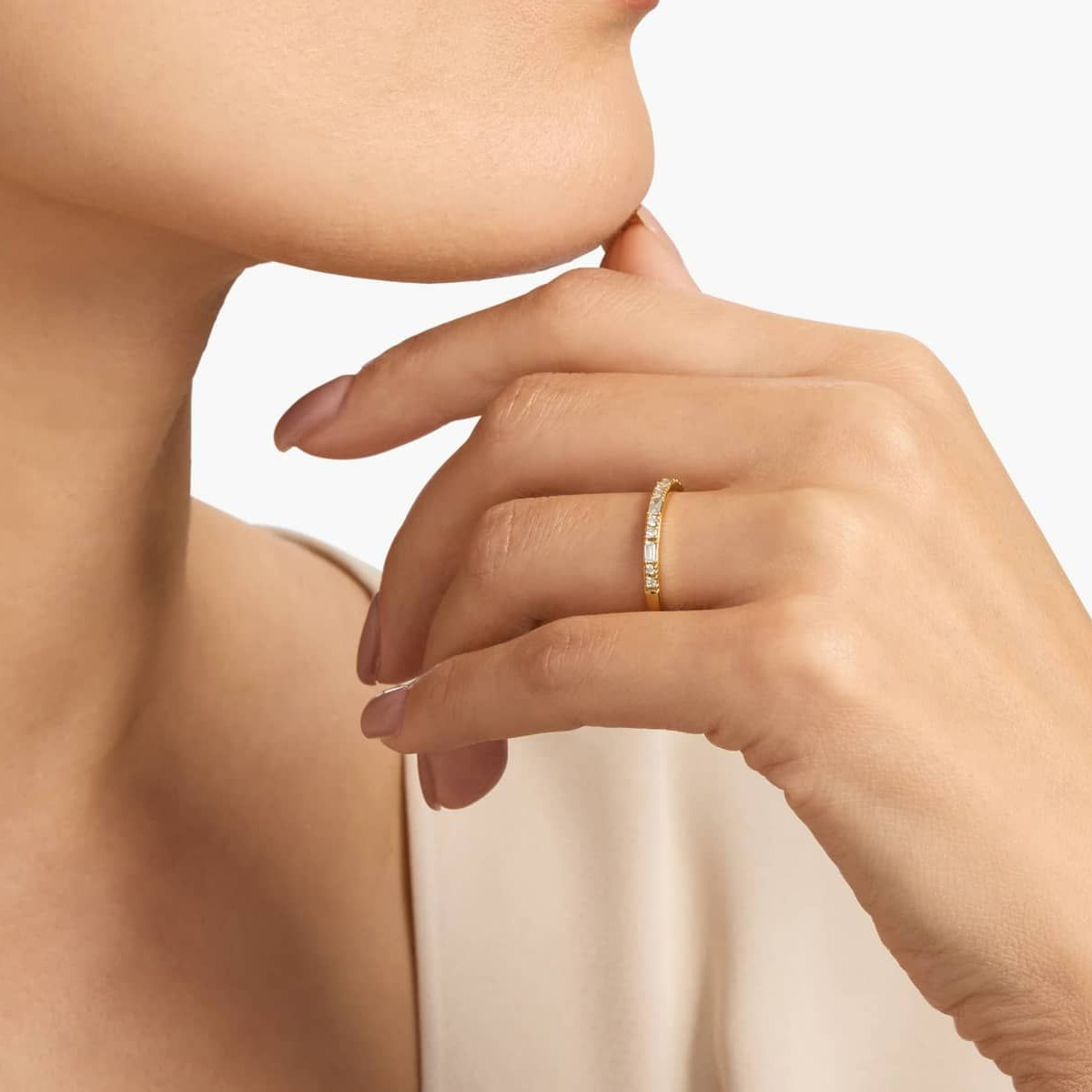 9K/14K/18K Sarı Altın Yarım So - Lab Grown Diamond Ring 14K Gold incelemesi ve fiyatı