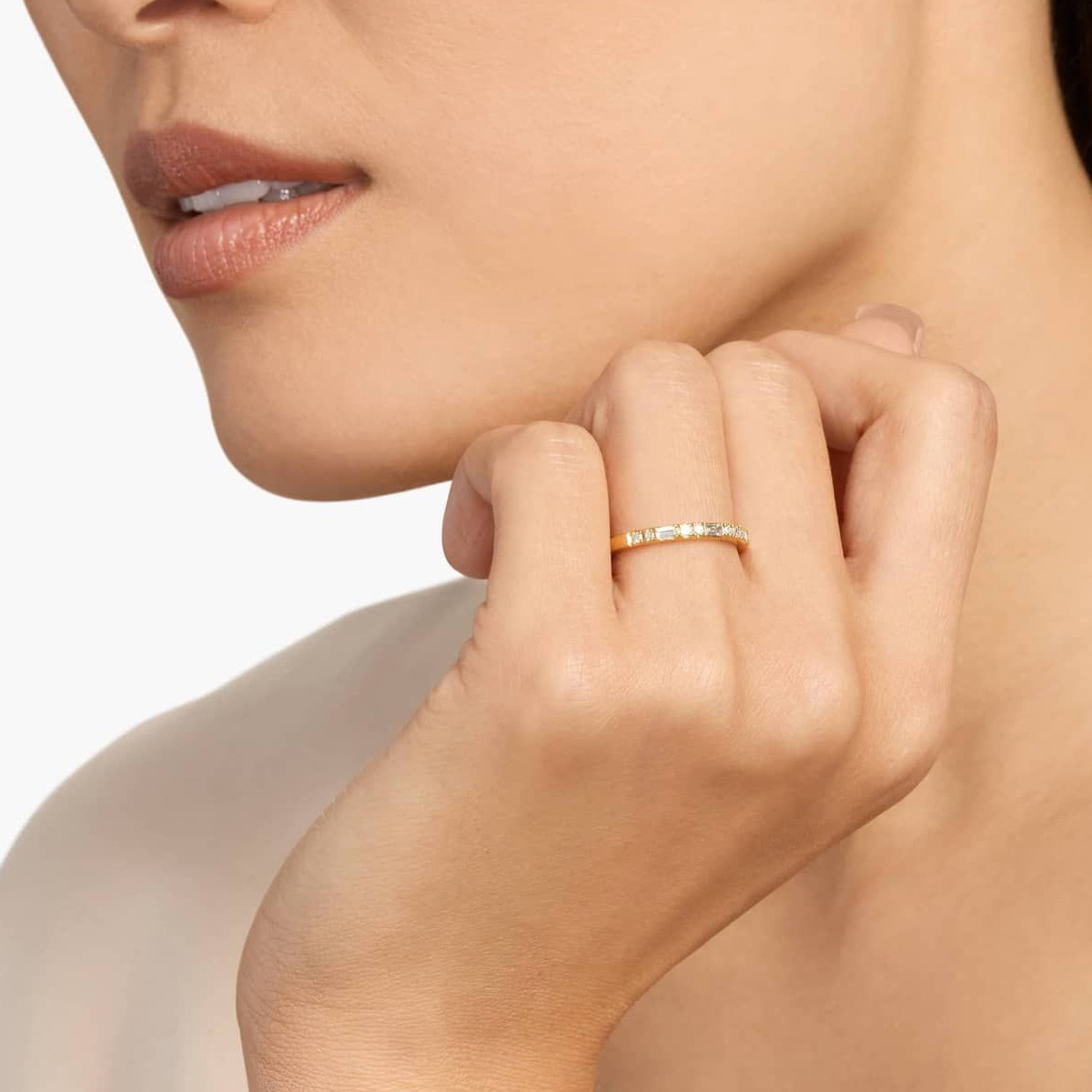 9K/14K/18K Sarı Altın Yarım So - Lab Grown Diamond Ring 14K Gold incelemesi ve fiyatı