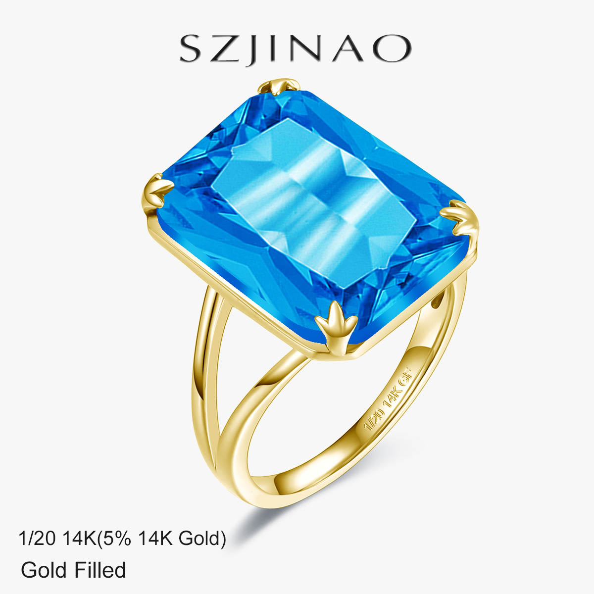 Mavi Topaz Yüzük Katı 14 k Alt - Lab Grown Diamond Ring 14K Gold incelemesi ve fiyatı