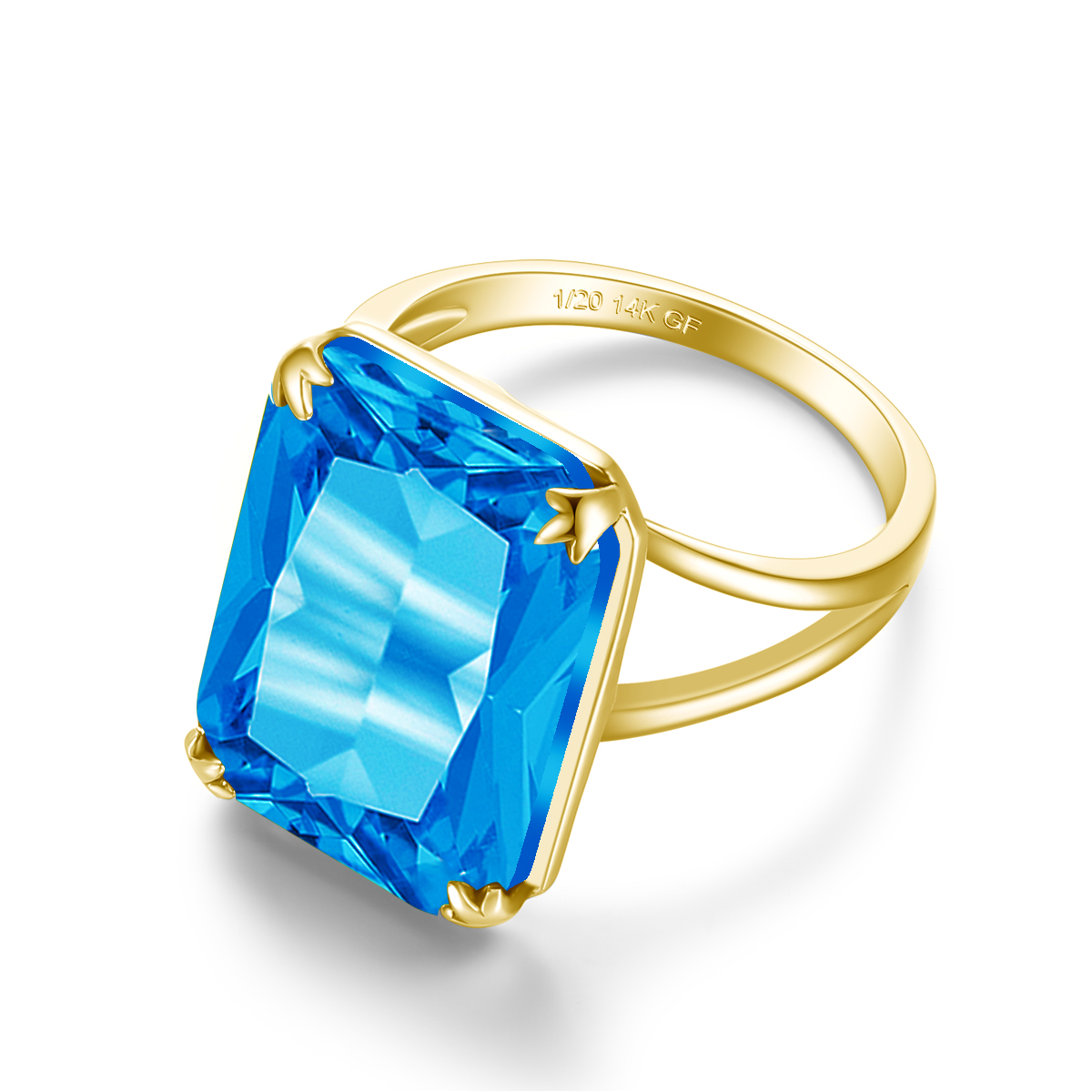 Mavi Topaz Yüzük Katı 14 k Alt - Lab Grown Diamond Ring 14K Gold incelemesi ve fiyatı