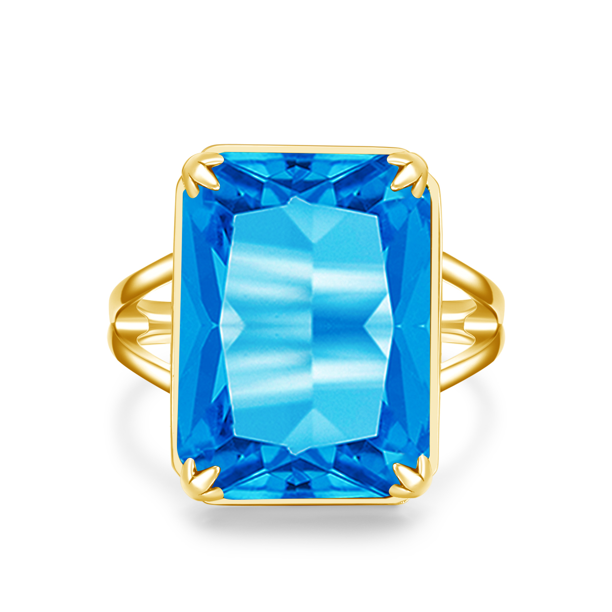 Mavi Topaz Yüzük Katı 14 k Alt - Lab Grown Diamond Ring 14K Gold incelemesi ve fiyatı