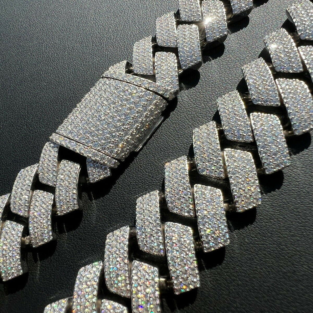 Erkekler ve Kadınlar için 14 A - Moissanite Cuban Link Chain Iced Out incelemesi ve fiyatı