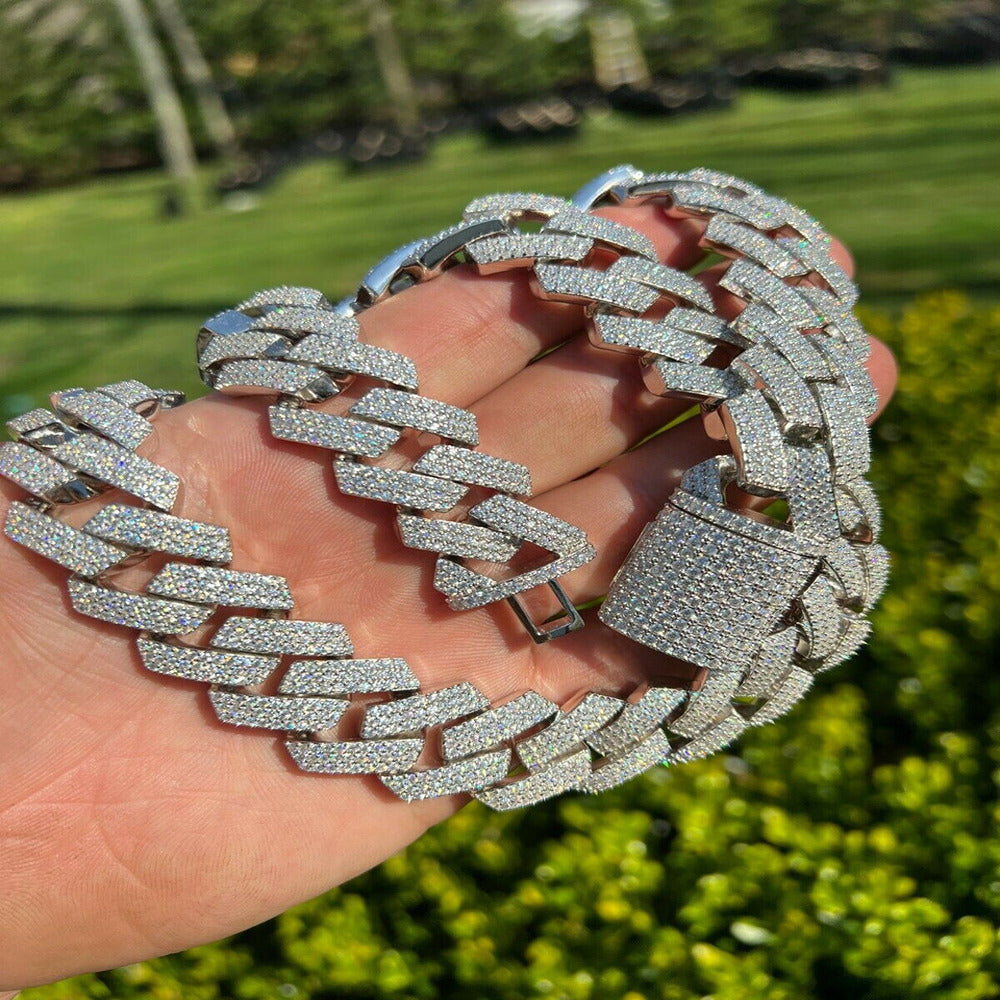 Erkekler ve Kadınlar için 14 A - Moissanite Cuban Link Chain Iced Out incelemesi ve fiyatı