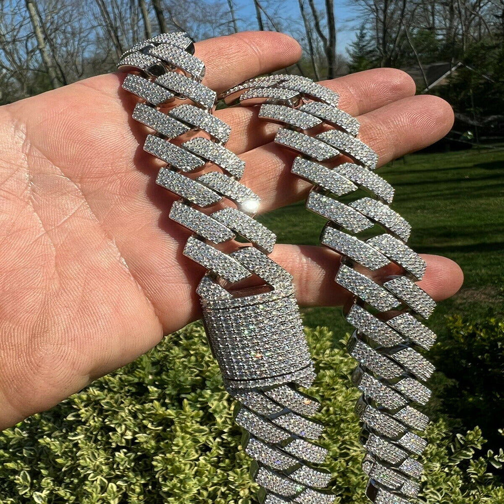 Erkekler ve Kadınlar için 14 A - Moissanite Cuban Link Chain Iced Out incelemesi ve fiyatı