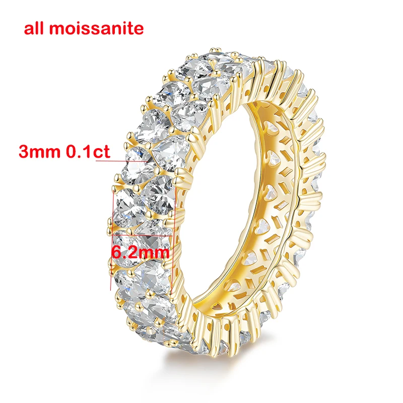 FCGJHW 3 mm Kalp Şeklinde Mois - Moissanite Eternity Band Ring Stackable incelemesi ve fiyatı