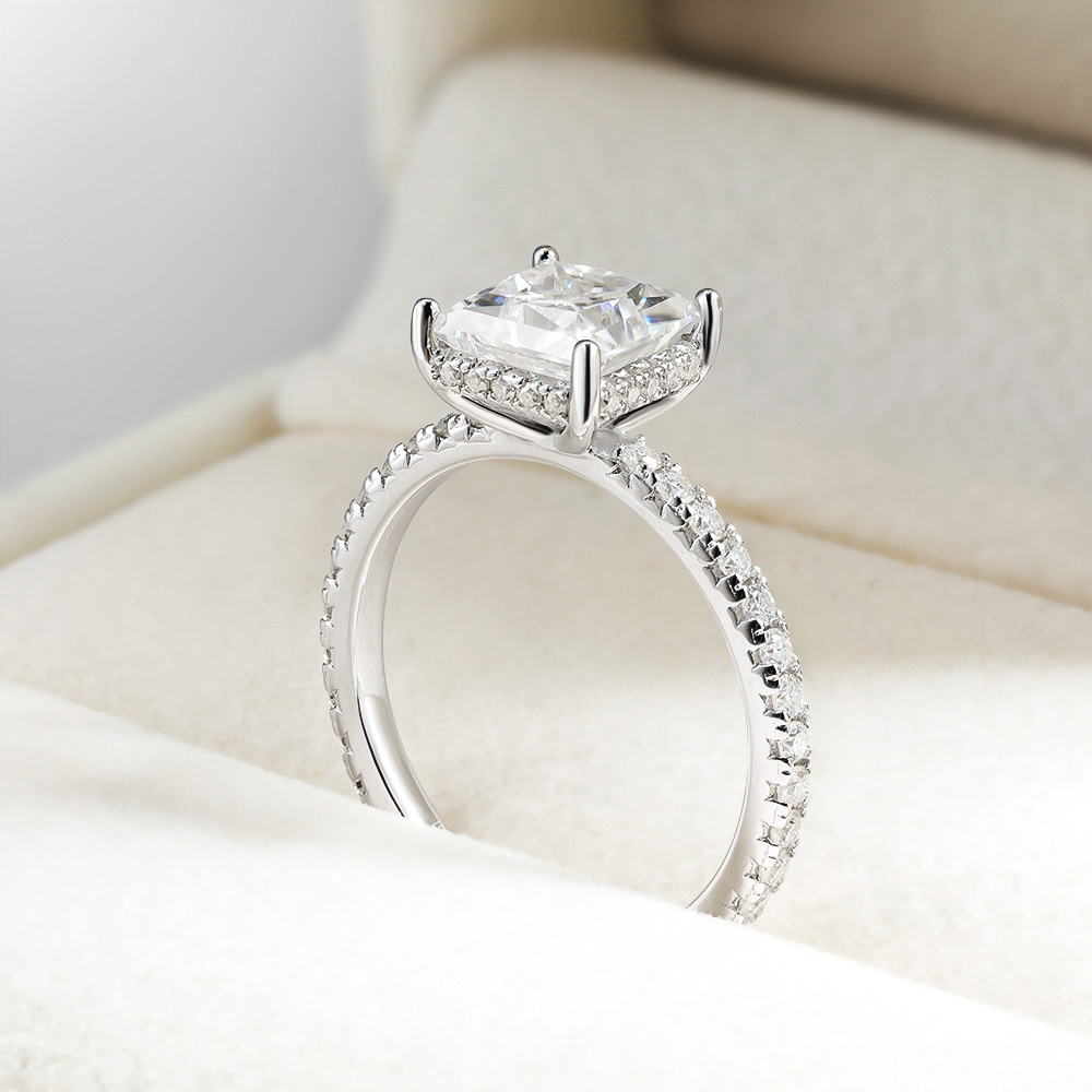 2 karat D VVS1 prenses kesim t - Moissanite Engagement Ring 2 Carat D Vvs1 incelemesi ve fiyatı